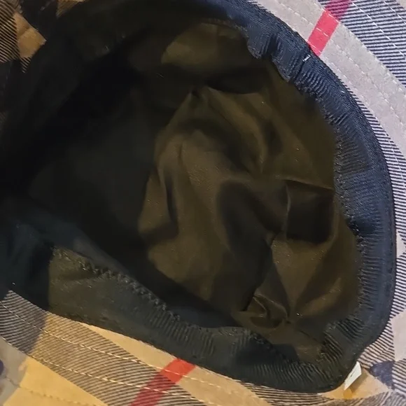 Designer Inspired Tan Suede-Like Plaid Bucket Hat - Picture 4 of 6